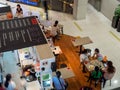 Social distancing markers on eatery tables at a cafe in Singapore